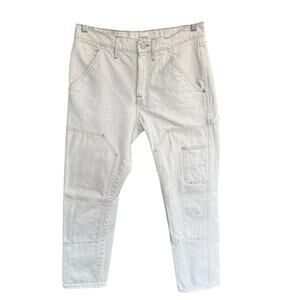 Frame Le Slouch Utility Patch Jeans Women's Cargo Ecru Sz 26 Or Sz 4 Button Fly